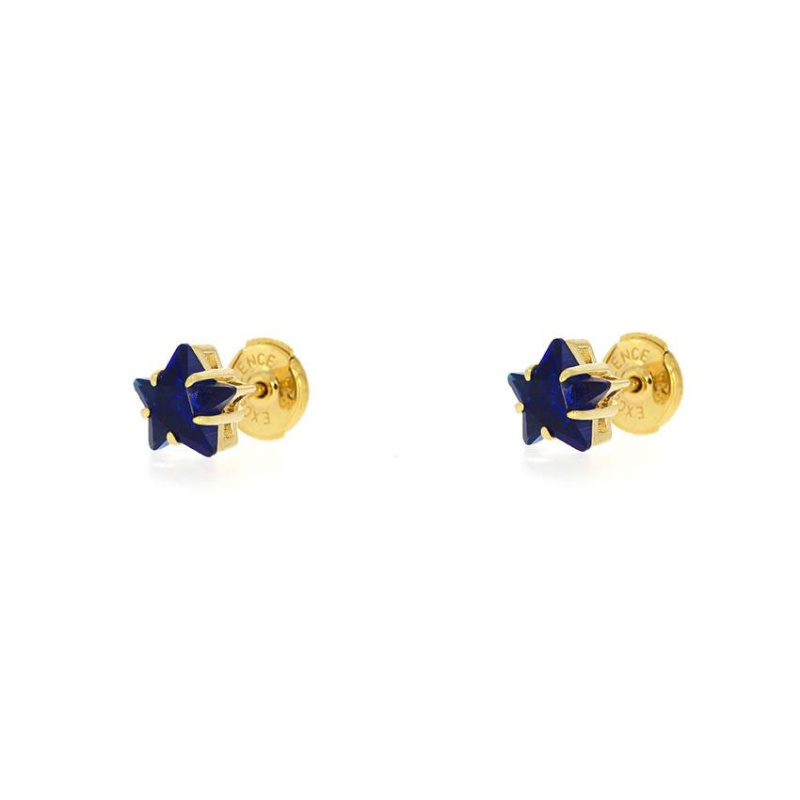 Puces d'Oreilles étoile Excellence Plaqué Or 18K 3Mic