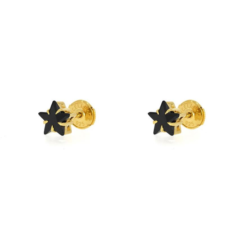 Puces d'Oreilles étoile Excellence Plaqué Or 18K 3Mic
