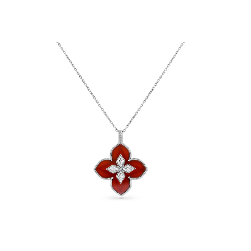 Pendentif Trèfle Excellence Argent 925 Rh & GRN