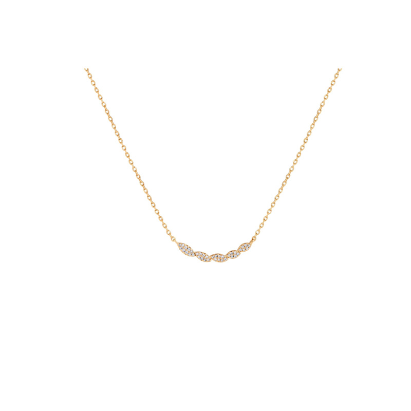 Collier feuilles d'olivier Excellence Plaqué Or 18K 3Mic