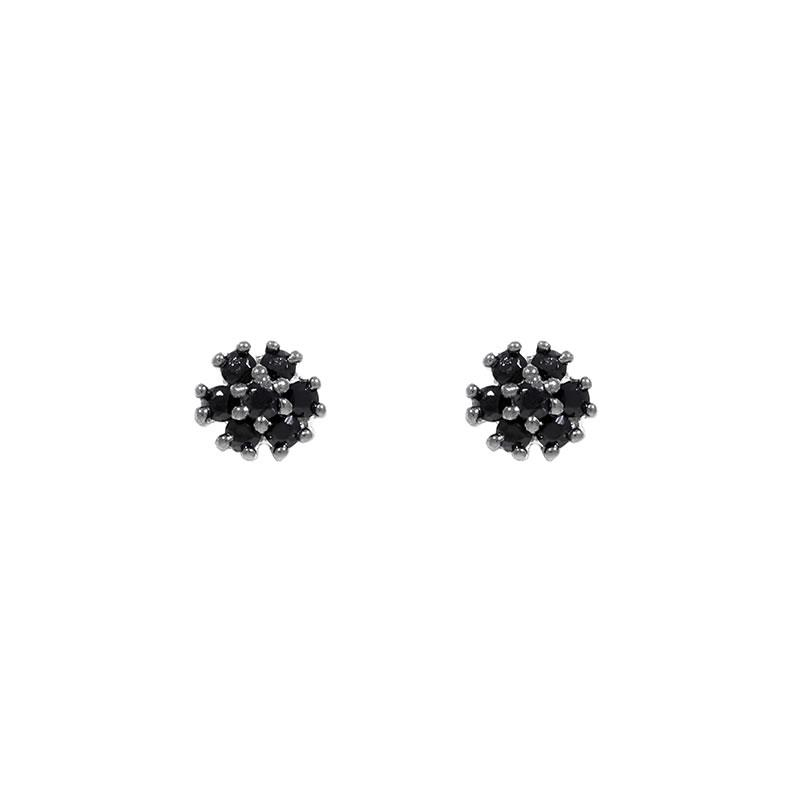 Puces d'oreilles margueritte Excellence Argent 925 Rh Bk
