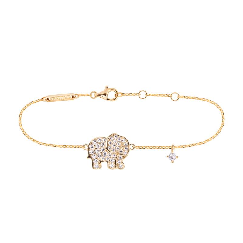 Gourmette Eléphant Excellence Plaqué Or 18K 3Mic