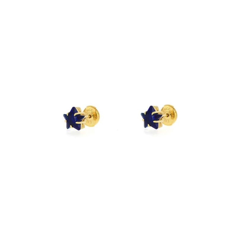 Puces d'Oreilles etoile Excellence Plaqué Or 18K 3Mic