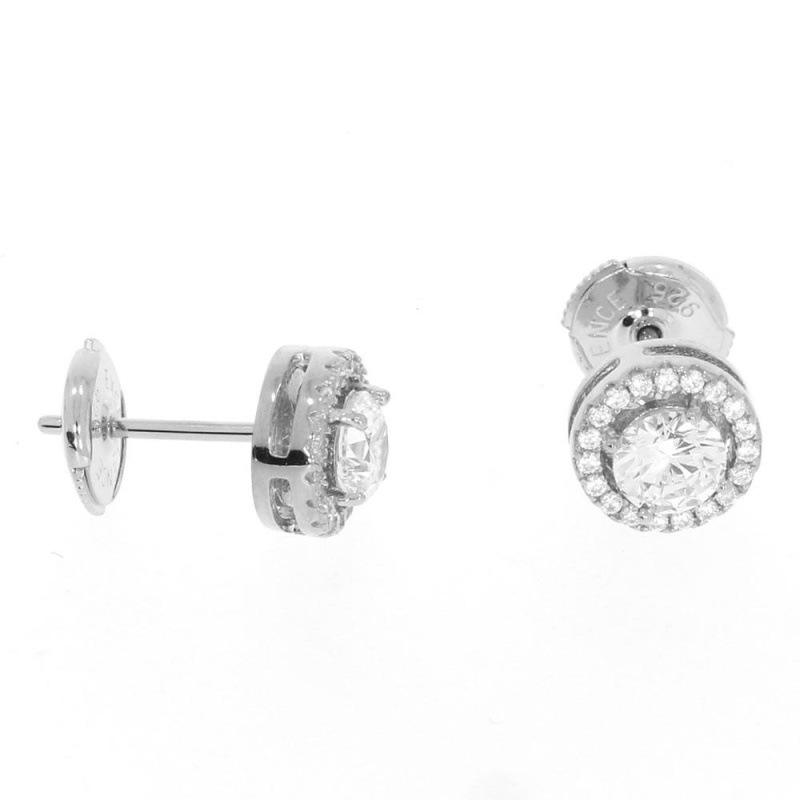 Puces d'Oreilles d'oreilles Excellence Argent 925 Rh
