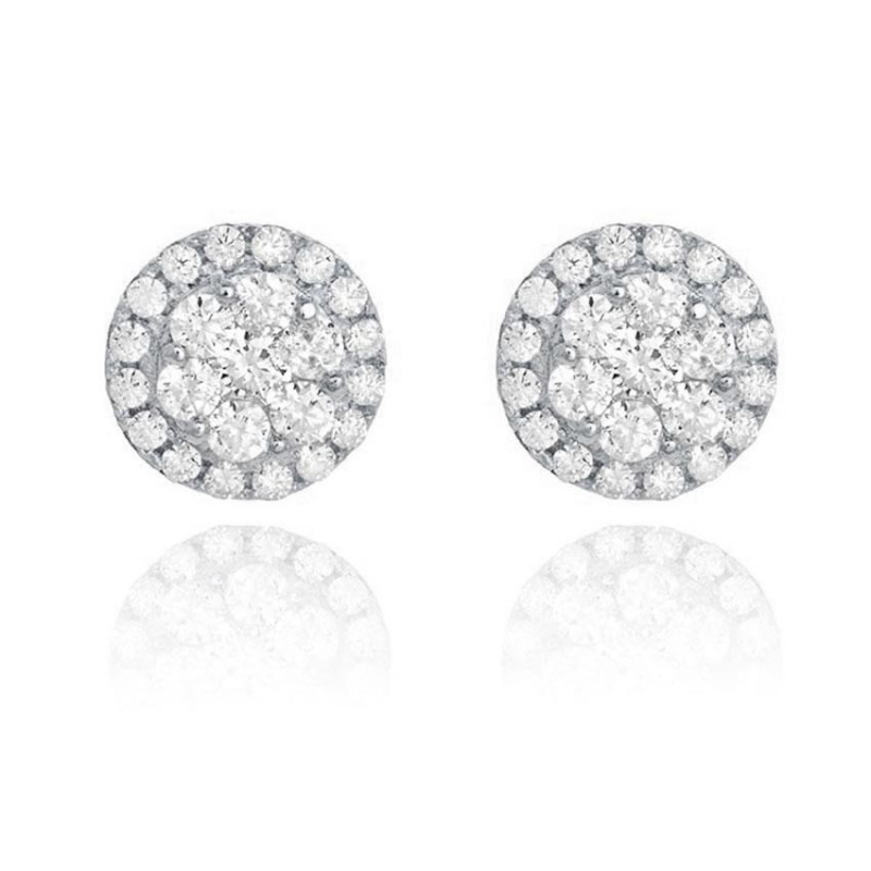 Puces d'Oreilles d'oreilles Excellence Argent 925 Rh