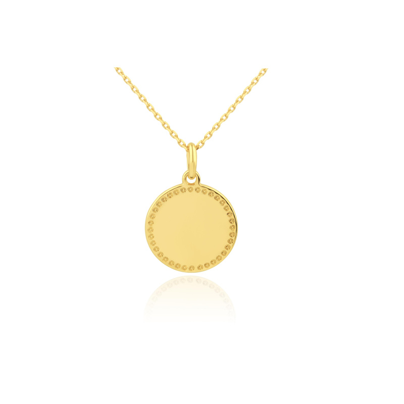 Pendentif médaillon Excellence plaqué Or 18K 3Mic