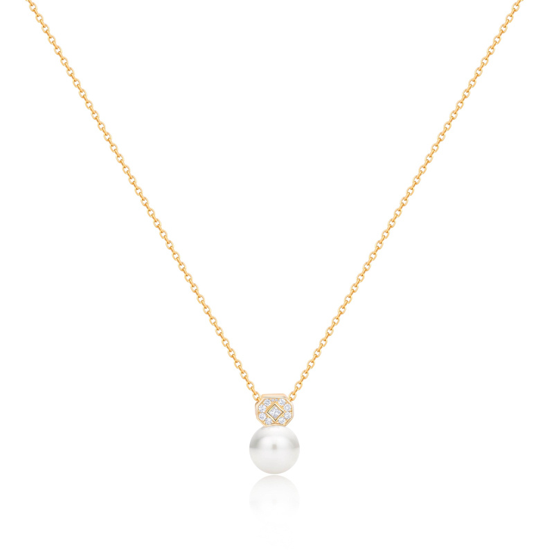 Collier Excellence Or jaune 750/1000, Diamants & FWP