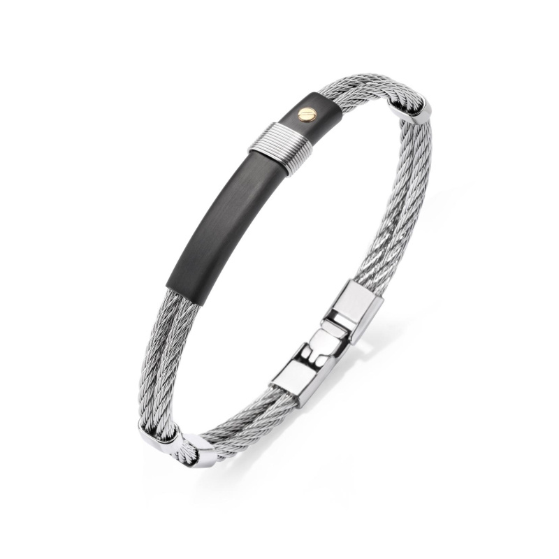 Bracelet Excellence Acier 316L & Clou Or 18K