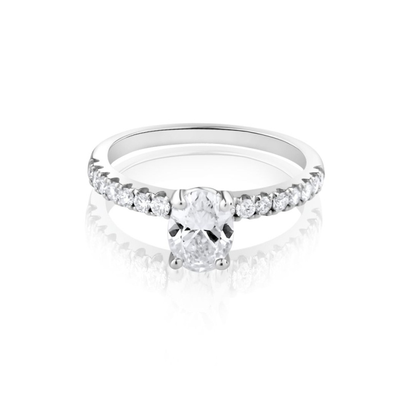 Solitaire alliance Or gris 750/1000 & Diamants