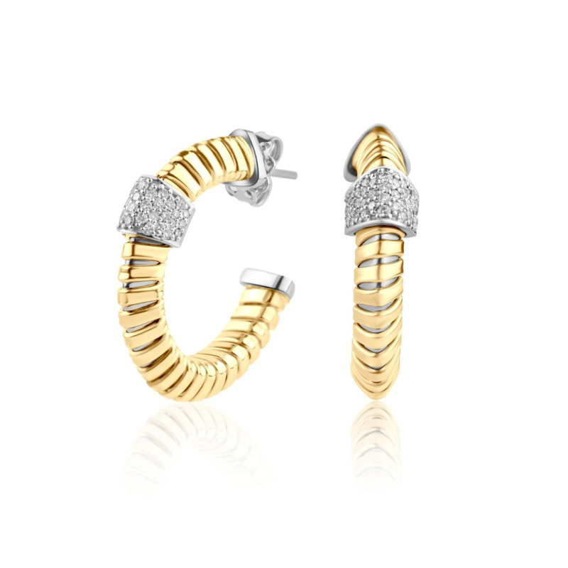 Créoles Excellence Or jaune 750/1000 & Diamants