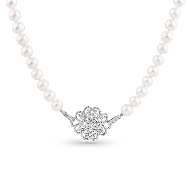 Collier Excellence Perles D'eau Douce & Argent 925rH