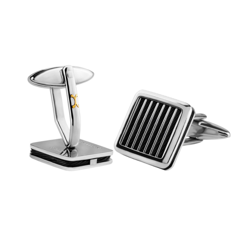 Boutons de manchettes Excellence Acier 316L & Or 18K