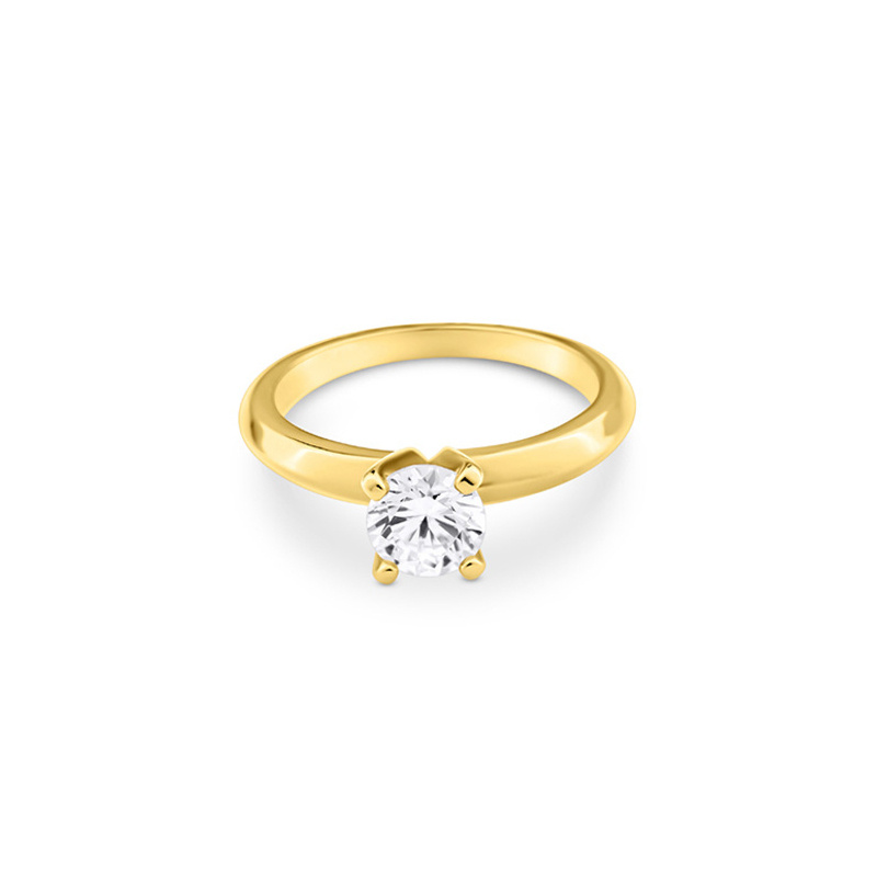 Solitaire Excellence Plaqué Or 18K 3Mic