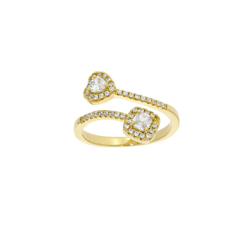 Bague Toi & Moi Excellence Plaqué Or 18K 3Mic