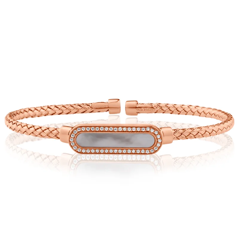 Bracelet Treccia Excellence Argent 925 RG & MOP