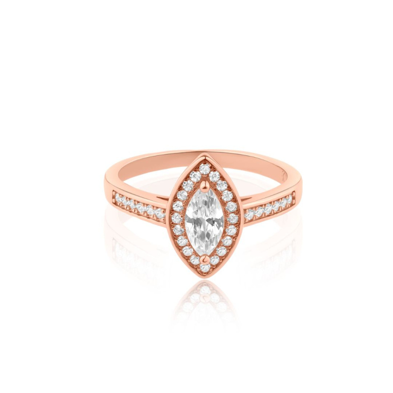 Bague marquise Excellence Argent 925 RG