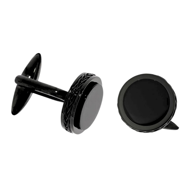 Boutons de manchettes Excellence Acier 316L & Onyx
