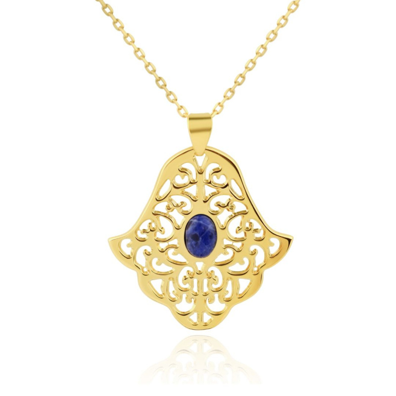 Pendentif khmissa Excellence plaqué Or 18K 3Mic