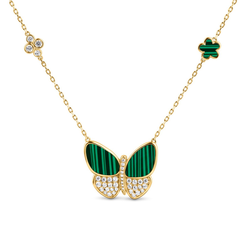 Collier Papillon Excellence Plaqué Or 18K 3Mic & MLK