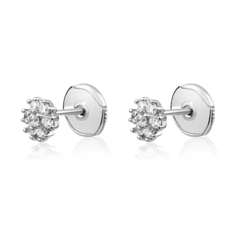 Puces d'oreilles marguerite Excellence Argent 925 Rh