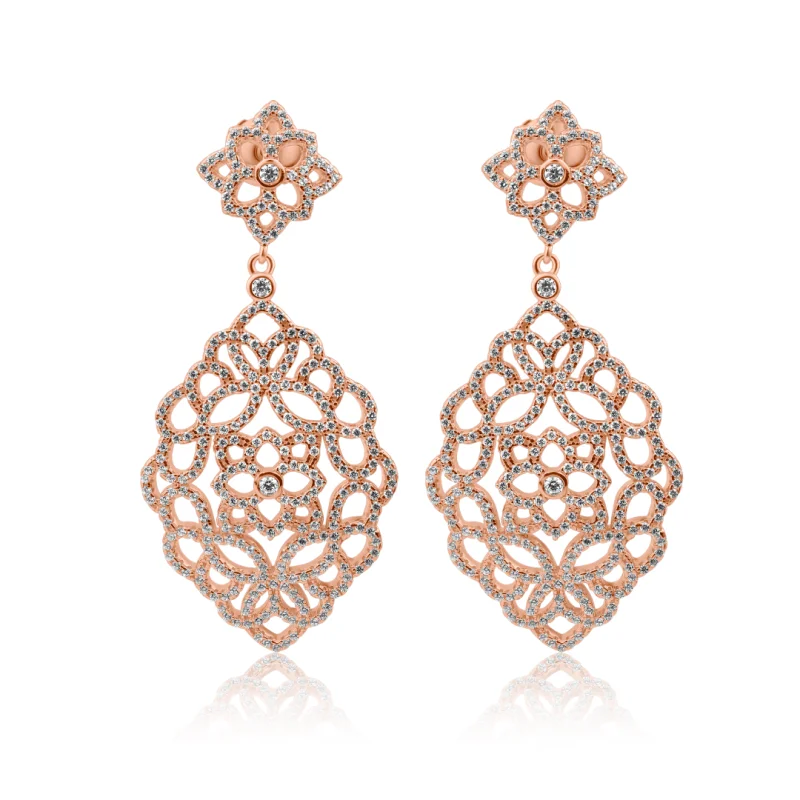 Boucles d'oreilles Excellence Argent 925 R.Gold