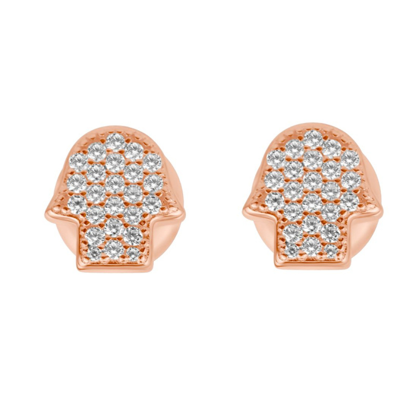 Puces d'oreilles khmissa Excellence Argent 925 R.Gold