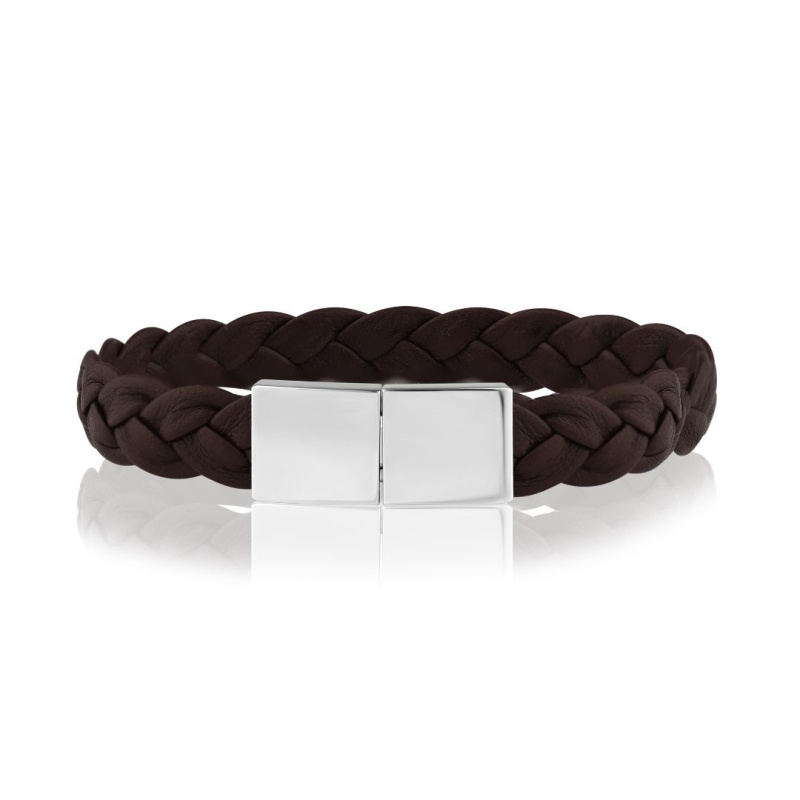 Bracelet Excellence Cuir Tressé & Acier 316L